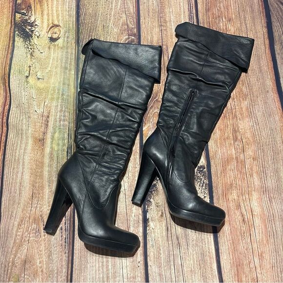 JESSICA SIMPSON Tulip black leather boots Size 8.5 - Picture 2 of 10